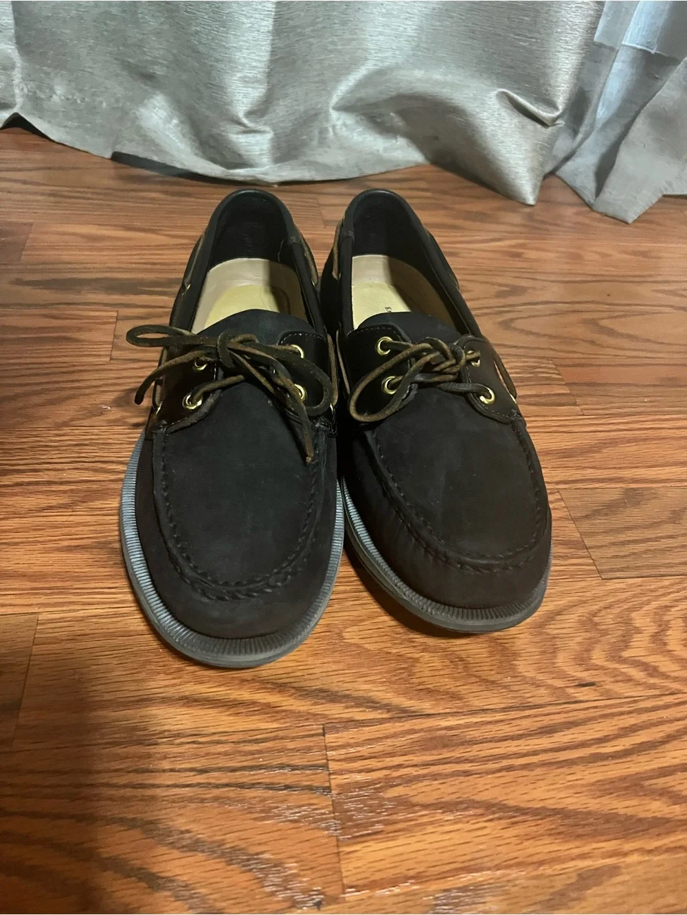 Rockport Black Leather and Nubuck Boat Shoes Size 10